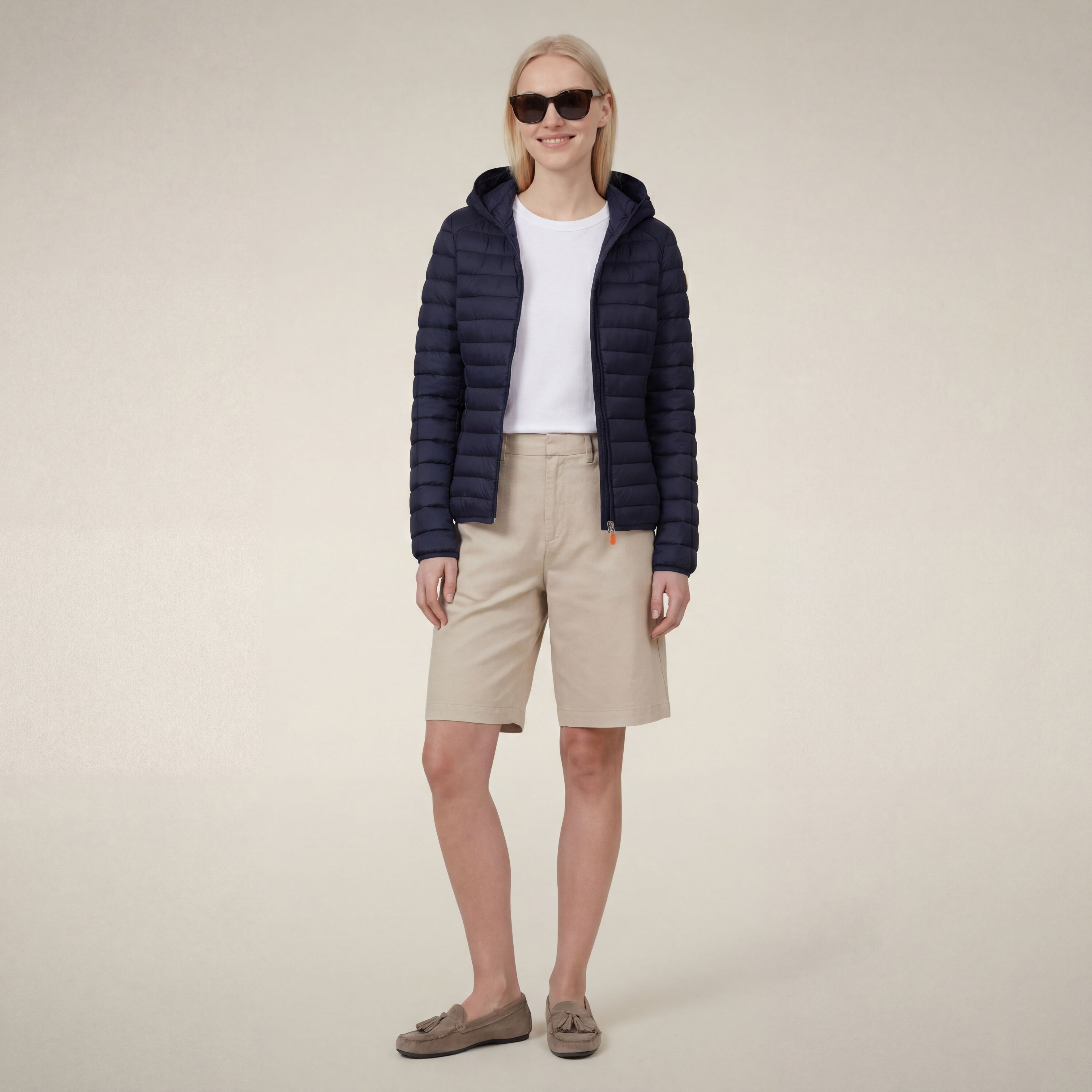 save-the-duck-daisy-damen-pufferjacke-mit-kapuze-navyblau-plumtech image 1