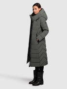 khujo-mantel-sensy-foam-green-wadenlanger-steppmantel-regular-fit image 2
