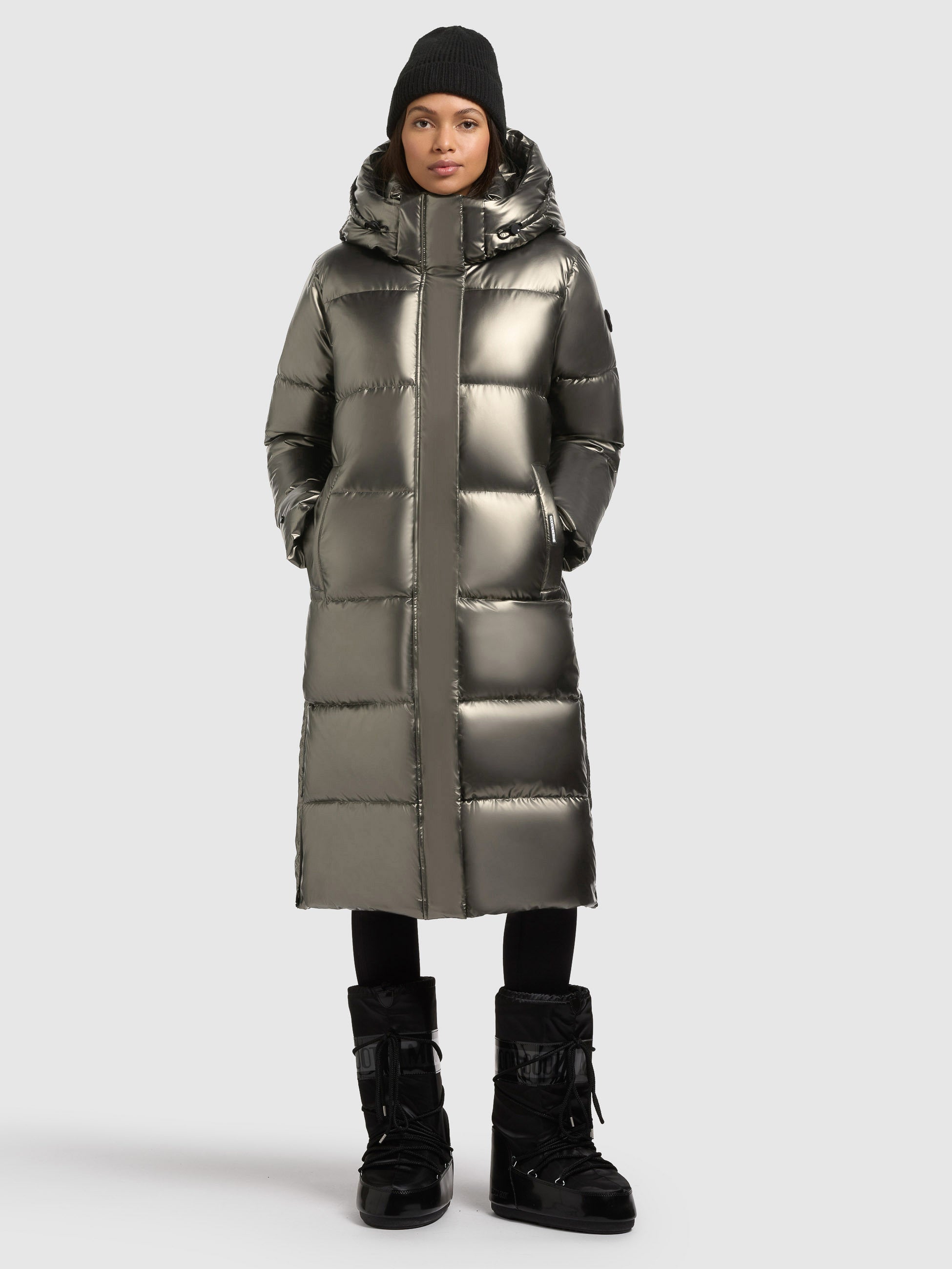 khujo-mantel-rachel2-shiny-mud-brown-damen-wintermantel-gl-nzend-wasserabweisend image 2