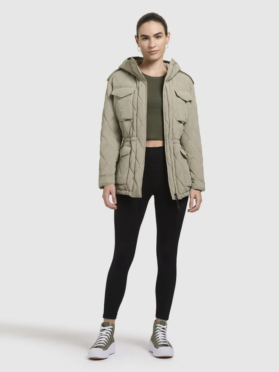khujo-jacke-alimina-blassgr-n-steppjacke-damen-tailliert image 1