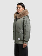 khujo-jacke-cela-sage-green-bomberjacke-damen-loose-fit image 5
