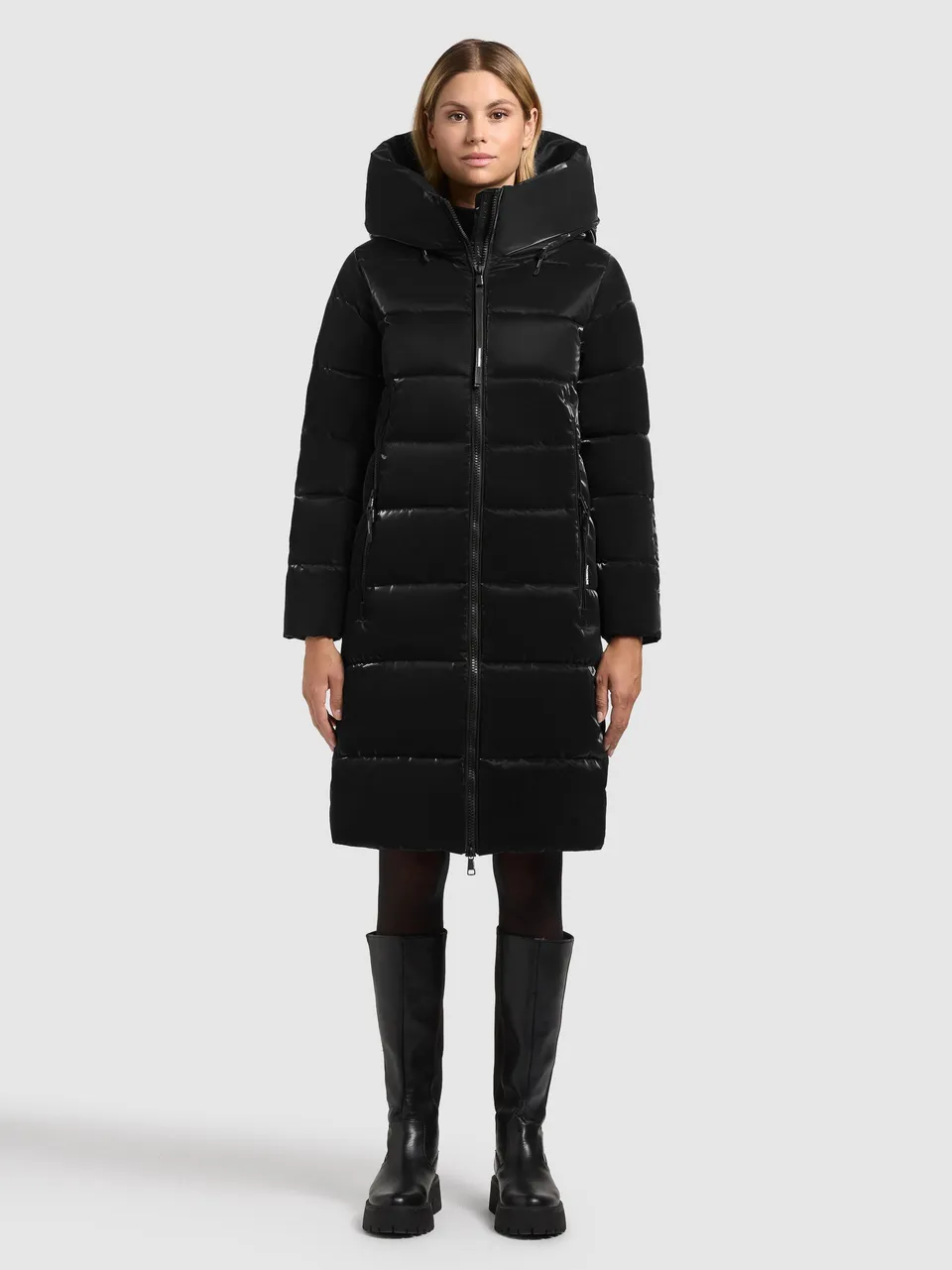 khujo-coat-jilias6-shiny-black-steppmantel image 1