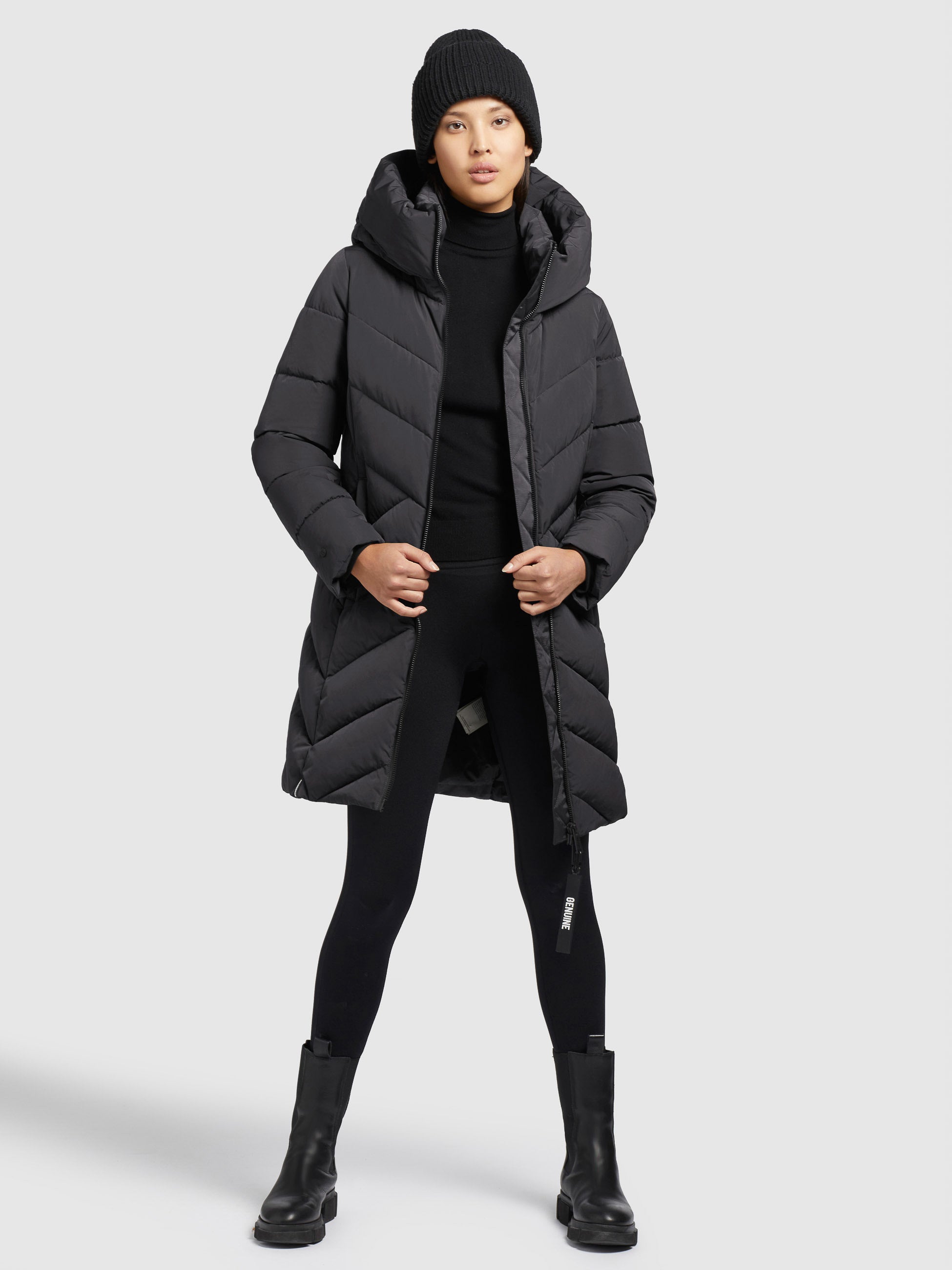 khujo-mantel-darka-dunkelgrau-steppmantel-damen-regular-fit-mit-kapuze image 6