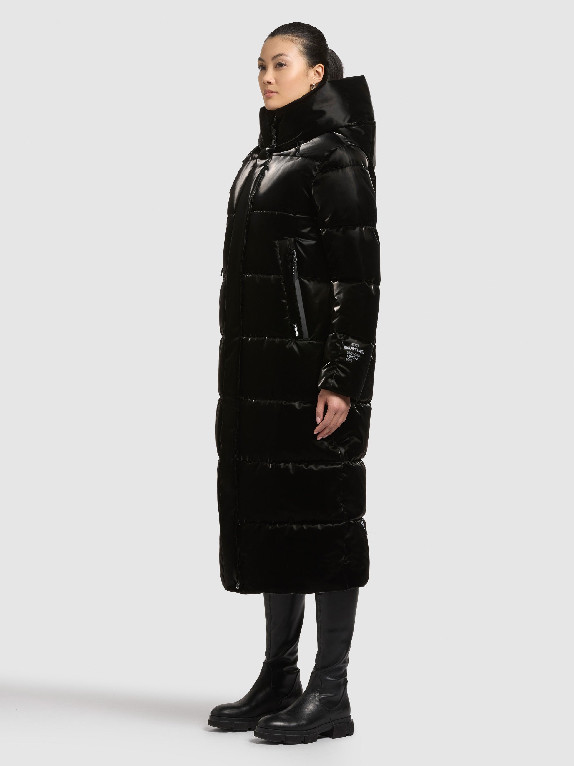khujo-mantel-soulani5-shiny-black-gl-nzender-damen-steppmantel-mit-kapuze image 5