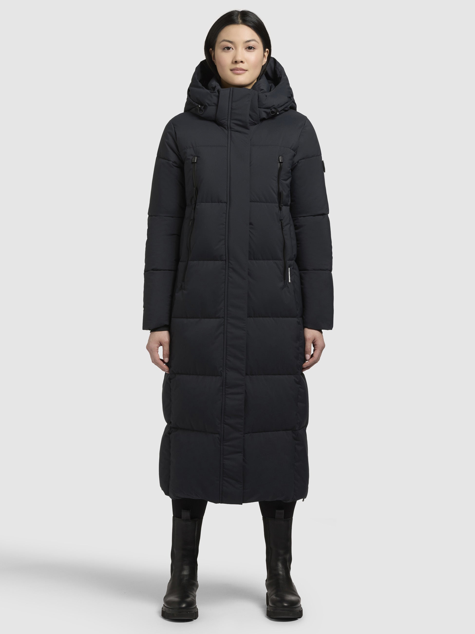 khujo-mantel-rubina-matt-dunkelblau-wadenlang-loose-fit image 1