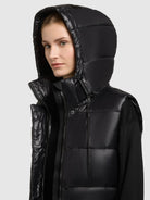 khujo-tourin3-satin-damen-weste-black-lange-wetterfeste-steppweste image 7
