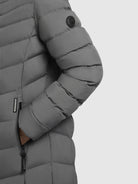 khujo-coat-stoane-gray-wadenlanger-damen-steppmantel-grau-figurbetont image 8