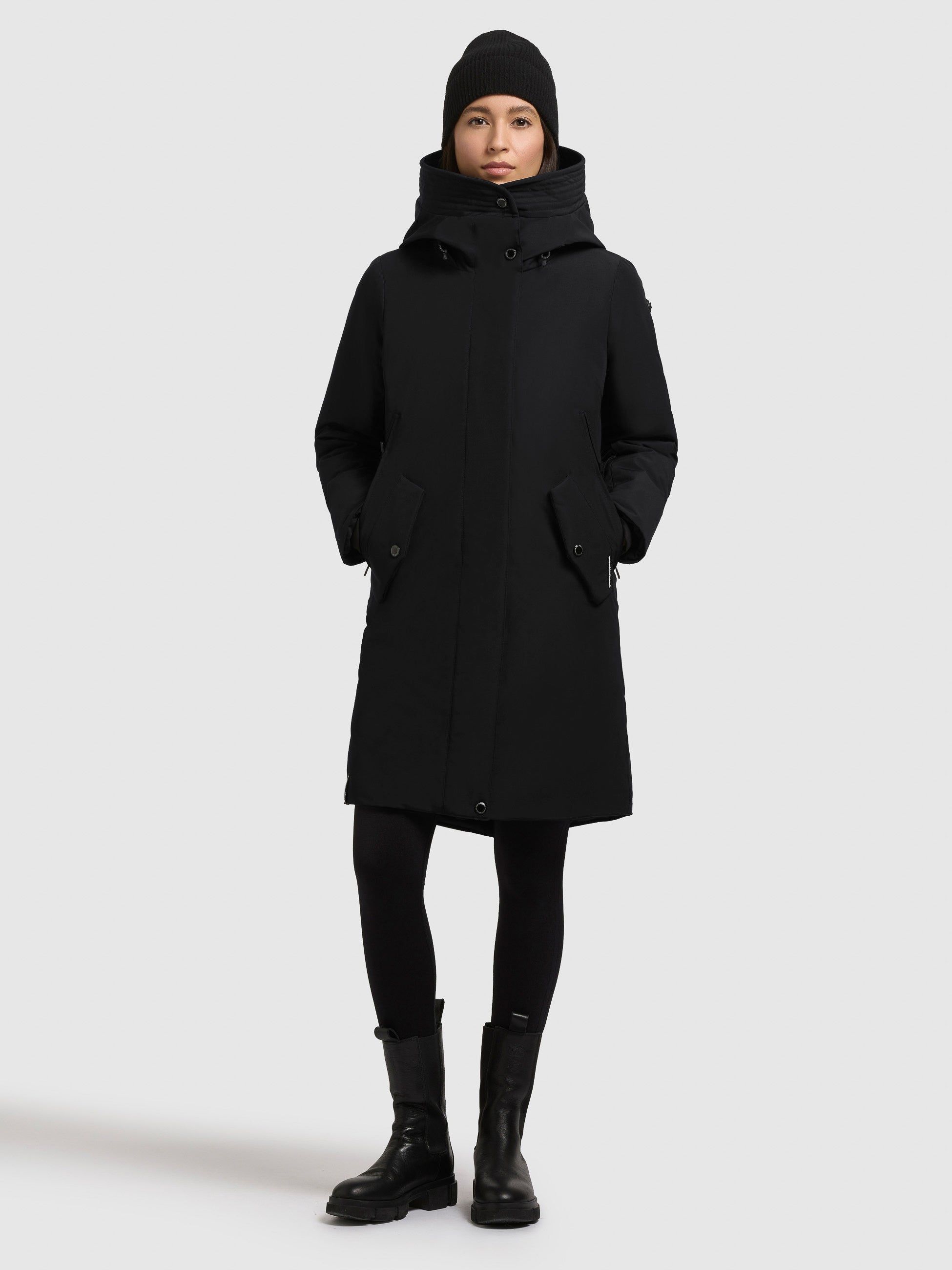 khujo-mantel-webb-black-kurzmantel-regular-fit-wattiert image 1