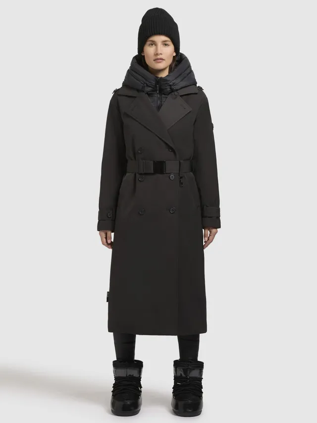 khujo-mantel-elena-dunkelgrau-damen-trenchcoat-knielang-mit-g-rtel image 1