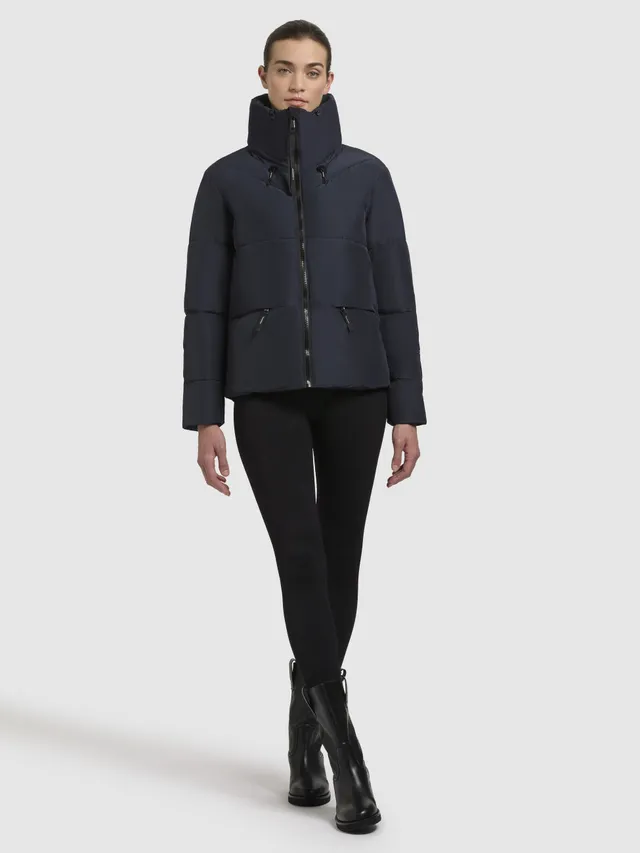 khujo-jacke-flaire-dunkelblau-gef-tterte-blousonjacke-h-ftlang-f-r-damen image 1