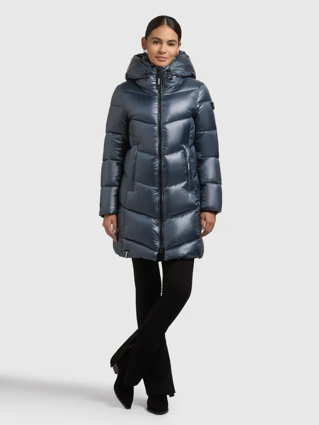 khujo-adriana-damen-steppmantel-dim-blue-slim-fit-wintermantel-mit-kapuze image 1