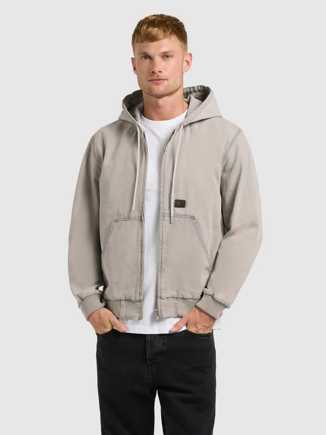 khujo-jacke-rhiis-greige-workwear-blouson-aus-baumwoll-canvas-mit-kapuze image 1