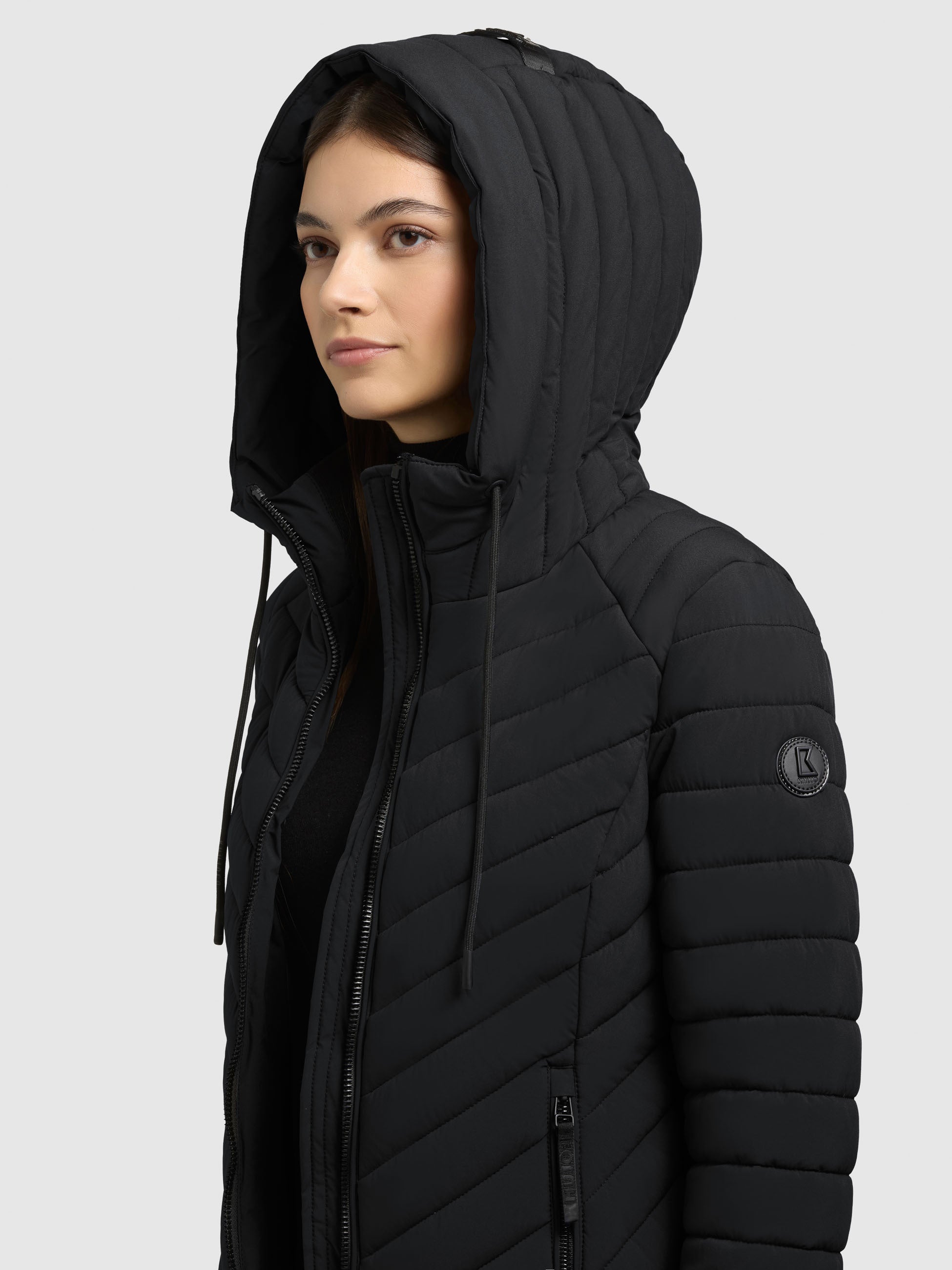 khujo-mantel-nita4-black-damen-kurzmantel-gesteppt-mit-rippstrick image 7