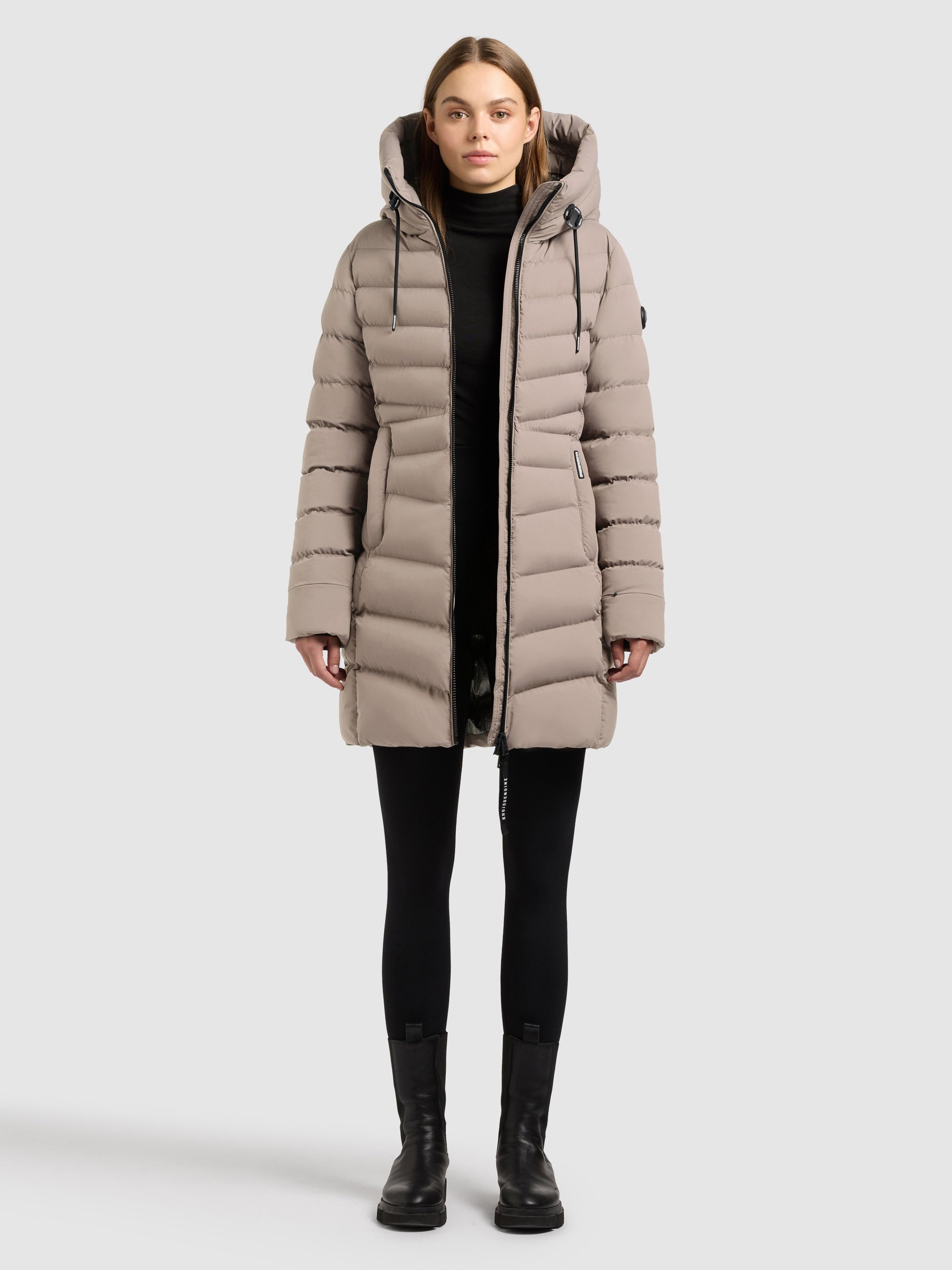 khujo-mantel-tuhani5-greige-damen-kurzmantel-slim-fit image 2