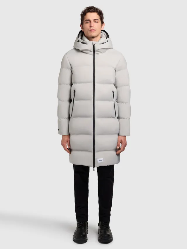 khujo-mantel-caius2-nimbus-grey-knielanger-wattierter-steppmantel-mit-kapuze image 1
