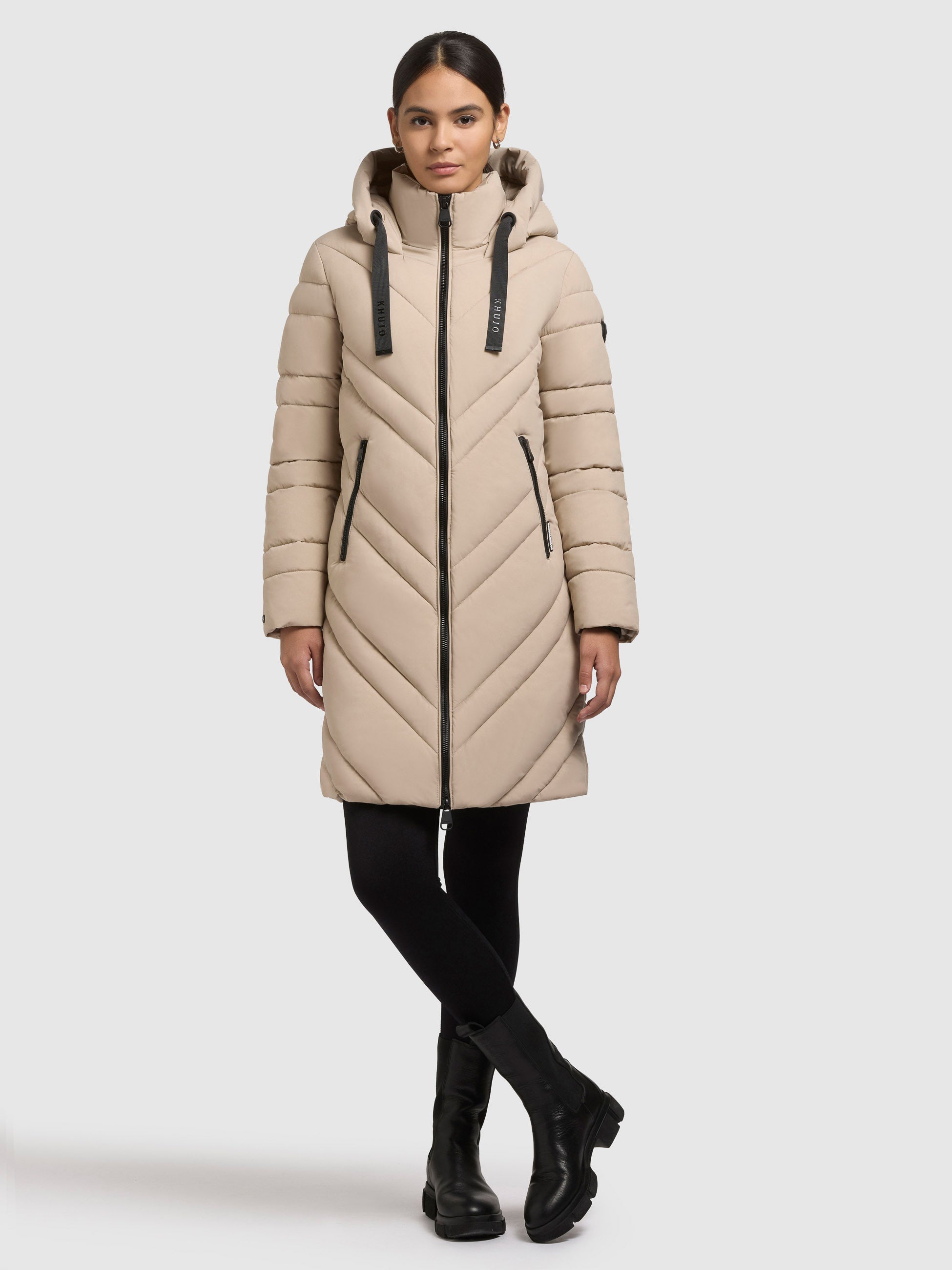 khujo-mantel-taby-macaroon-beige-damen-steppmantel image 1