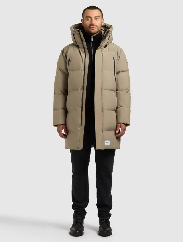 khujo-coat-morse3-lichen-beige-langer-damen-steppmantel image 1