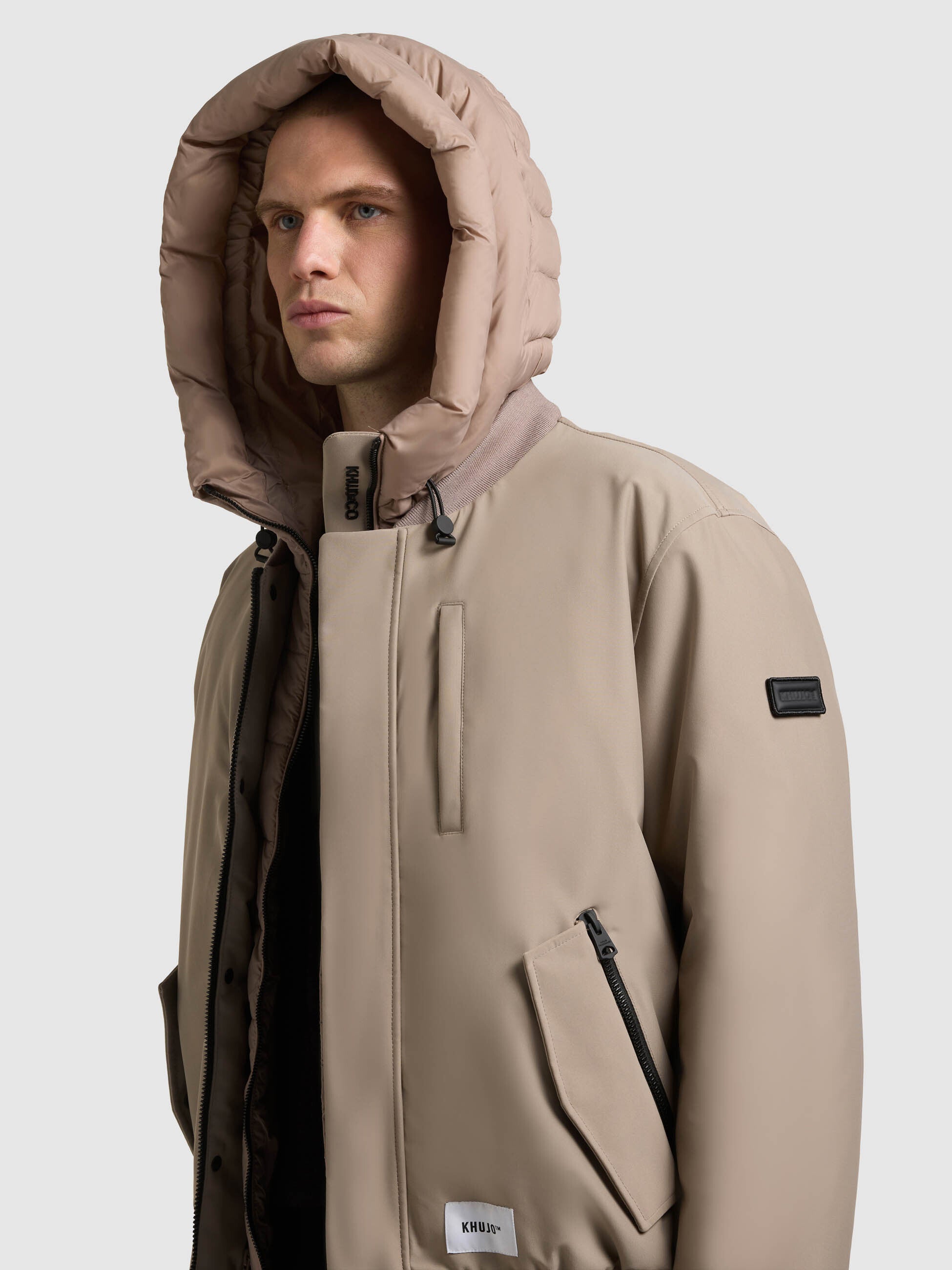khujo-clemat-jacke-greige-damen-bomberjacke-winter-mit-steppeinsatz image 7