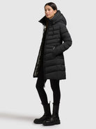khujo-mantel-tuhani5-black-damen-steppmantel-slim-fit image 6
