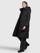 khujo-coat-torino4-black-knielanger-damen-steppmantel-schwarz image 6