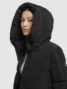 khujo-phia-damen-coat-black-loose-fit-steppmantel-mit-kapuze image 7