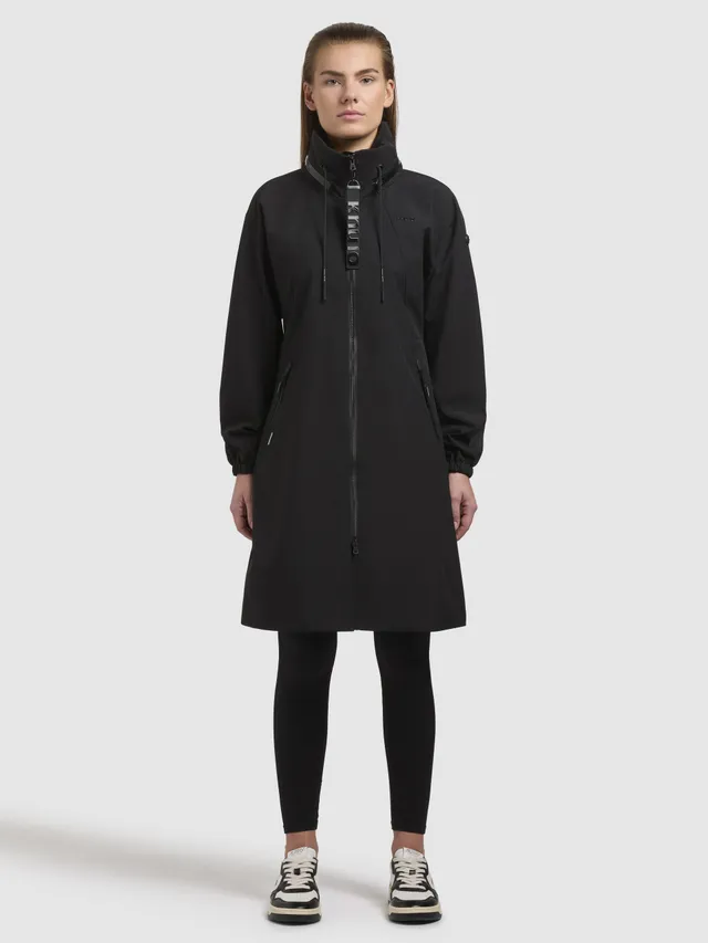 khujo-erthe-coat-black-leichter-damen-sommerparka-schwarz-regular-fit image 1