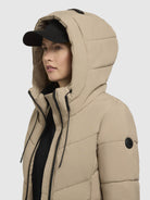 khujo-mantel-aribay5-sand-lange-damen-steppjacke-mit-strick-mix image 7