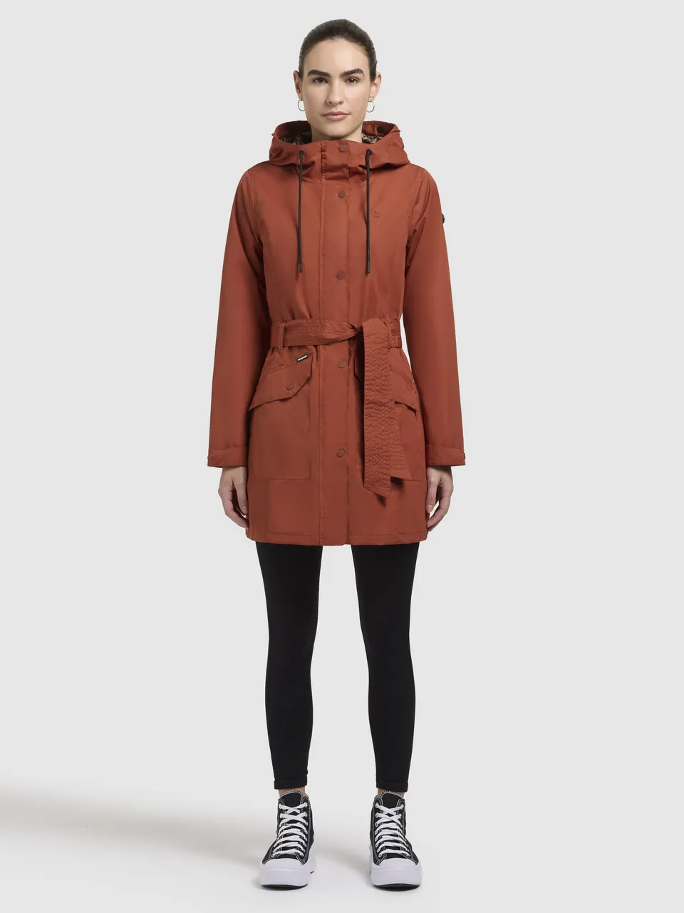 khujo-jacke-mosti-rotbraun-sommerjacke-trenchparka-damen-mit-g-rtel image 1