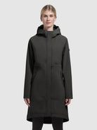 khujo-harpe-damen-kurzmantel-dunkelbraun-slim-fit-mit-kapuze image 4