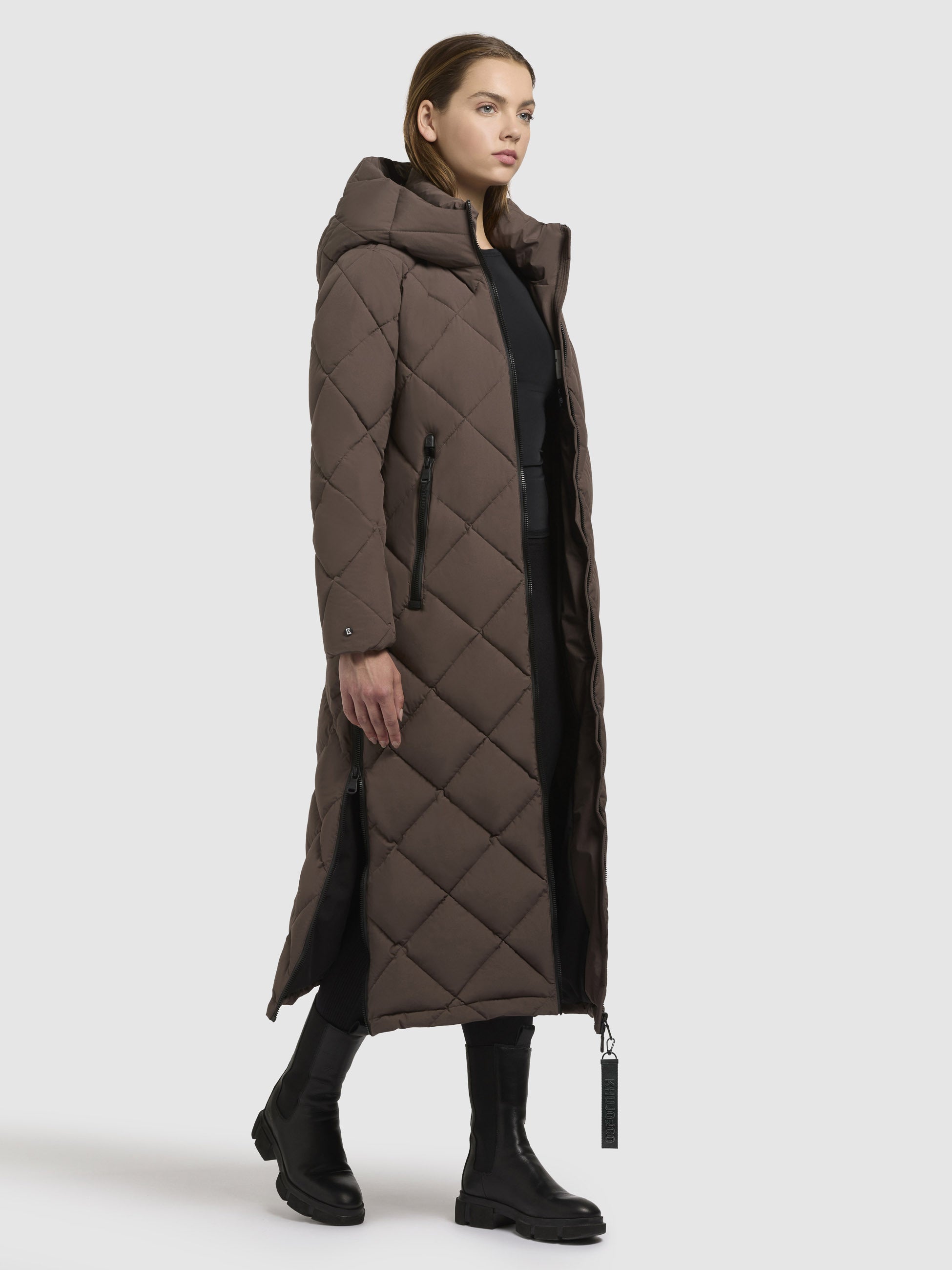 khujo-mantel-genti-taupe-dunkel-damen-steppmantel-wadenlang-regular-fit image 6