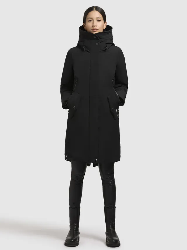 khujo-charlyn5-mantel-schwarz-wattierte-damen-winterjacke-mit-kapuze image 1