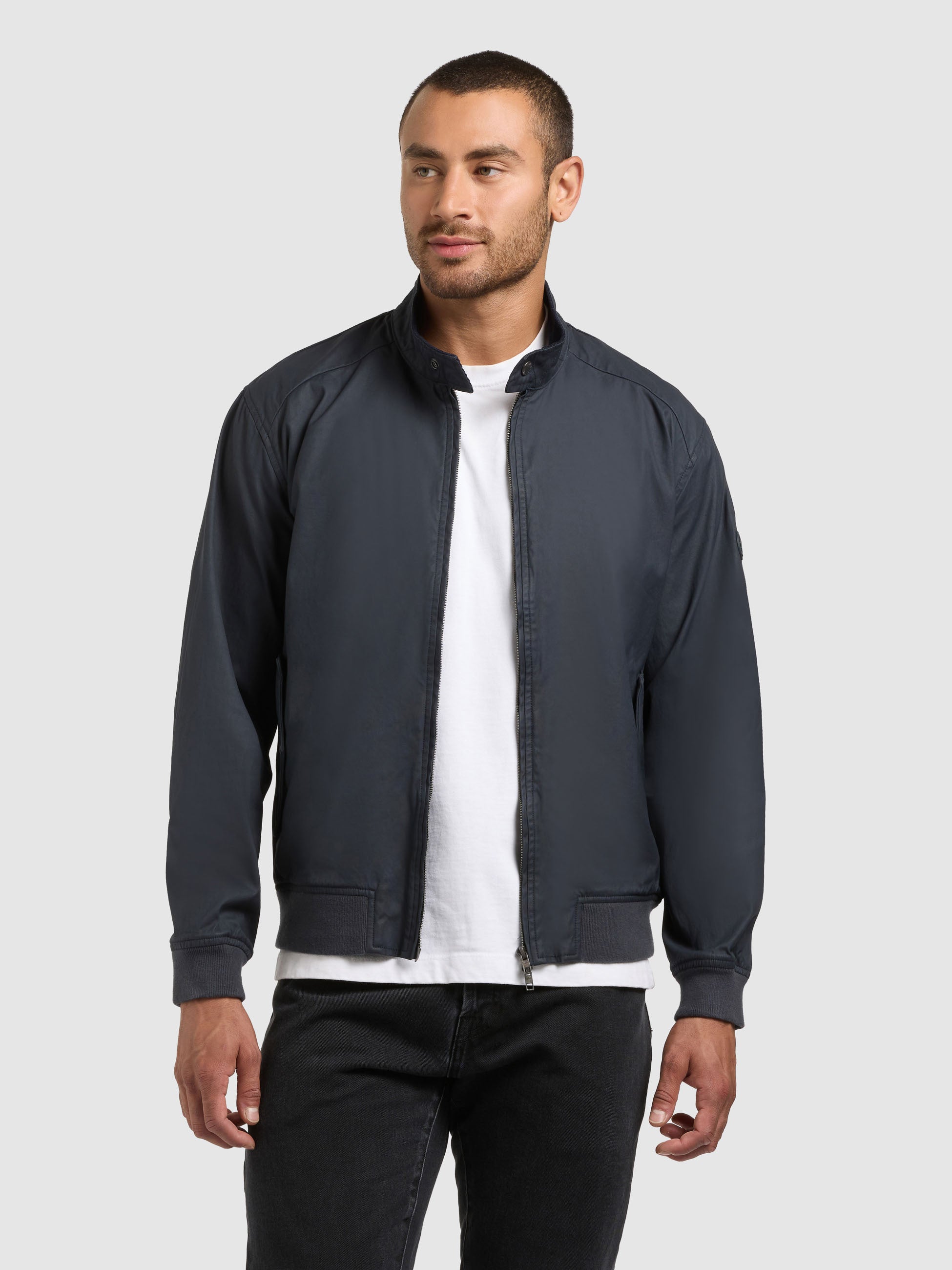 khujo-blousonjacke-nabo-oxford-blue-gewachste-baumwolljacke-mit-cordkragen image 1