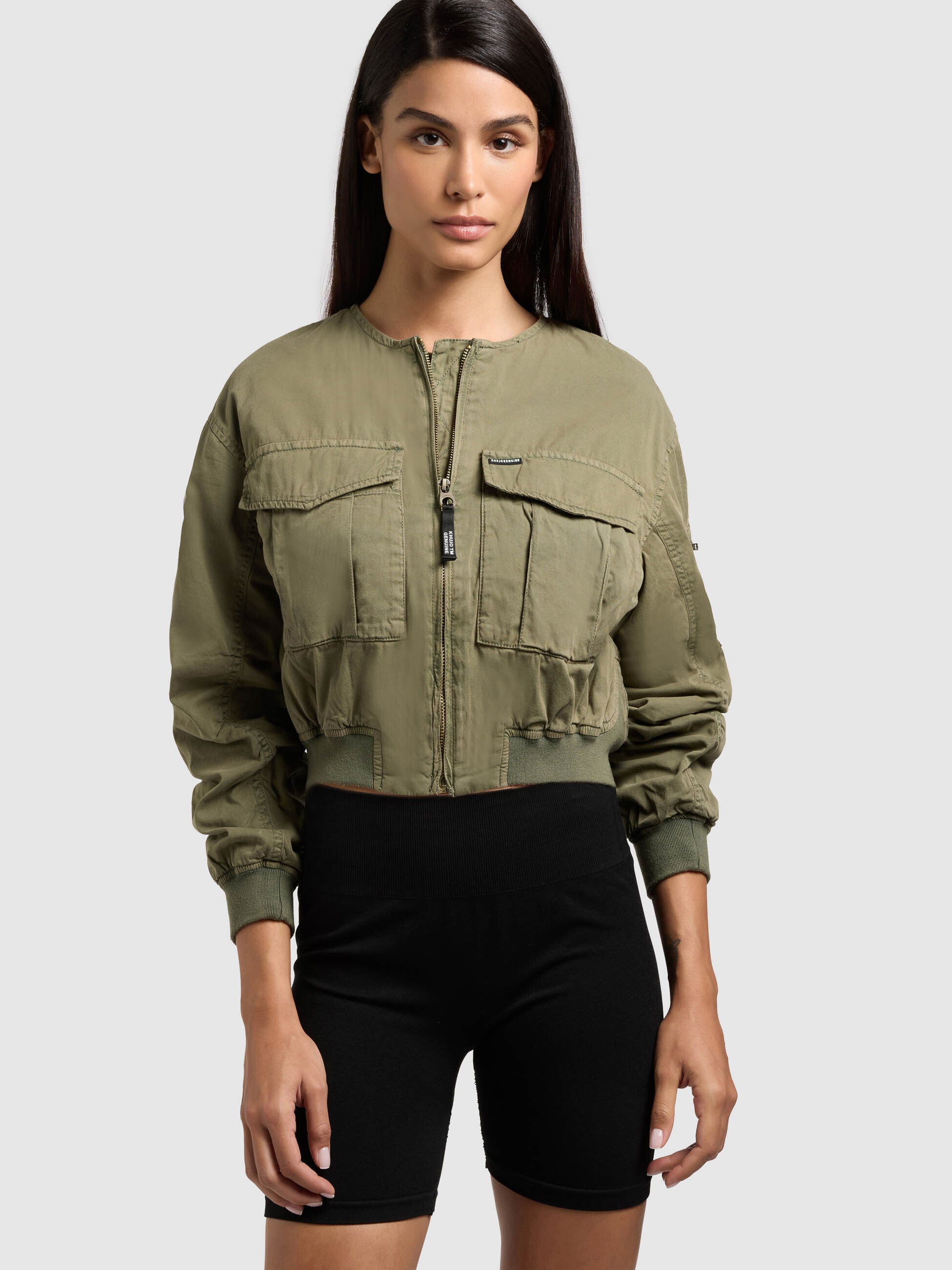 khujo-romy-blousonjacke-olive-cropped-cargojacke-aus-baumwoll-twill image 8