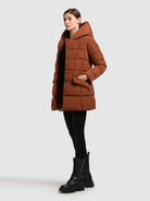 khujo-bric-damen-winterjacke-russet-brown-steppjacke-mit-einsatz image 2