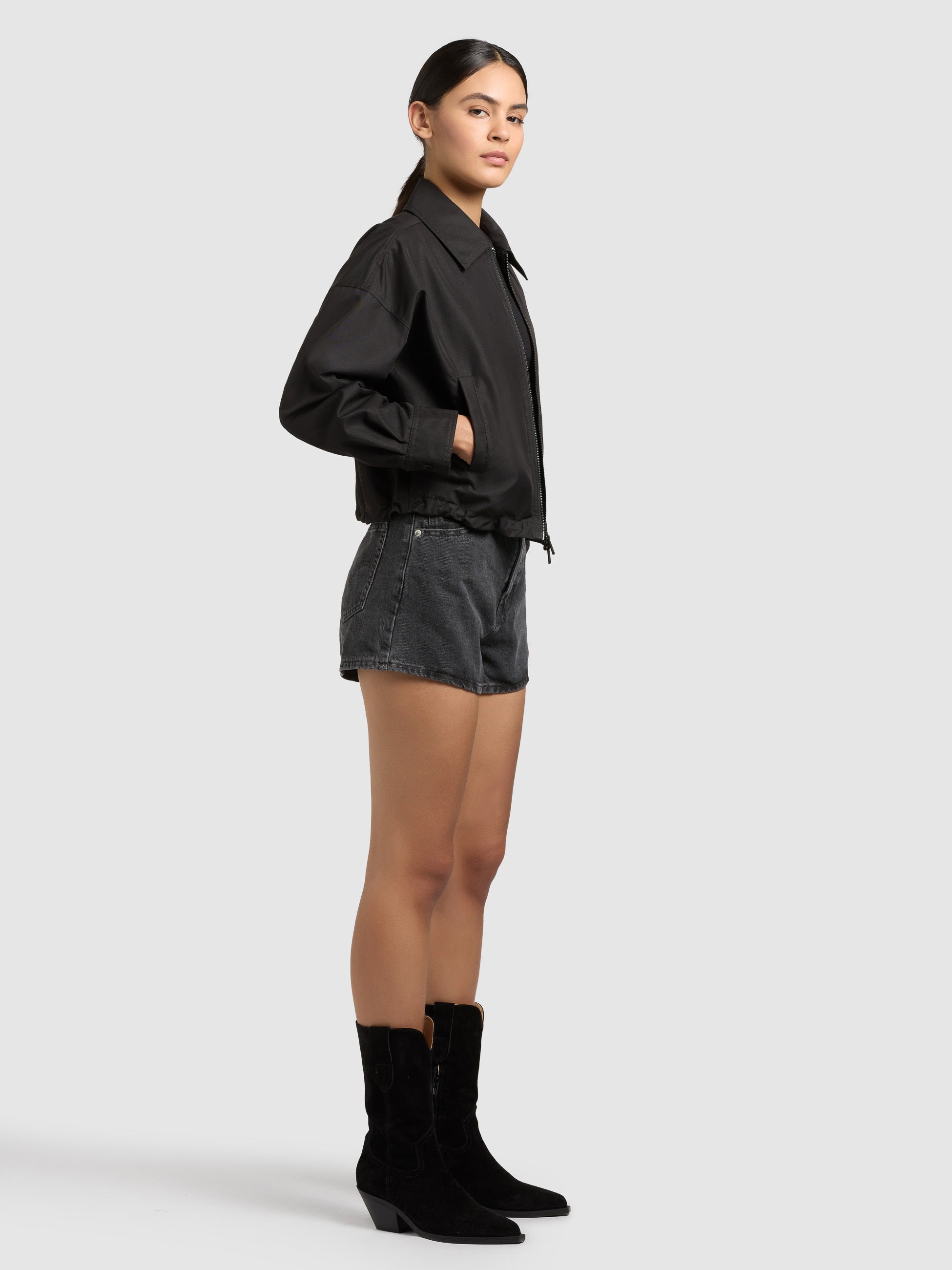 khujo-jacke-tovee-black-cropped-damen-blousonjacke image 7