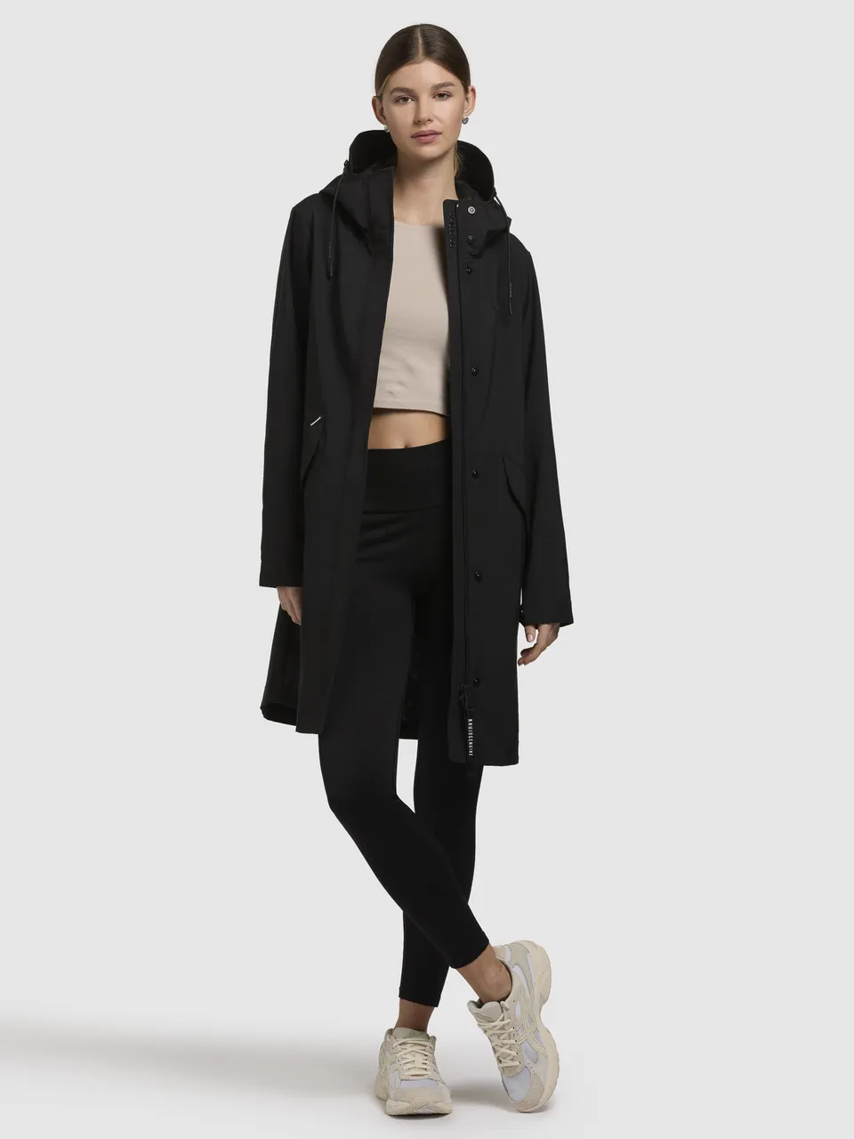 khujo-elea-damen-regenmantel-schwarz-regular-fit image 1