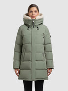 khujo-kelsi-coat-muted-green-kurzer-steppmantel-mit-teddy-kapuze image 4