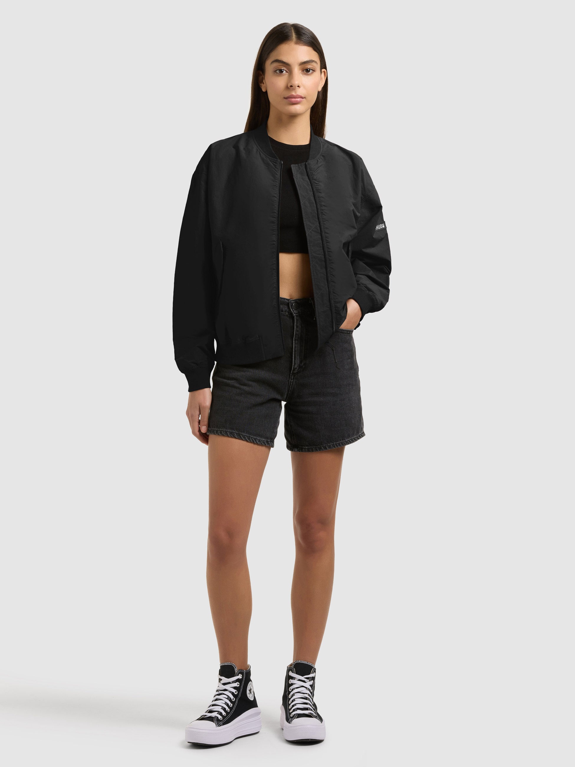 khujo-jacke-facee-with-bag-black-blouson-bomberjacke-h-ftlang-damen image 2