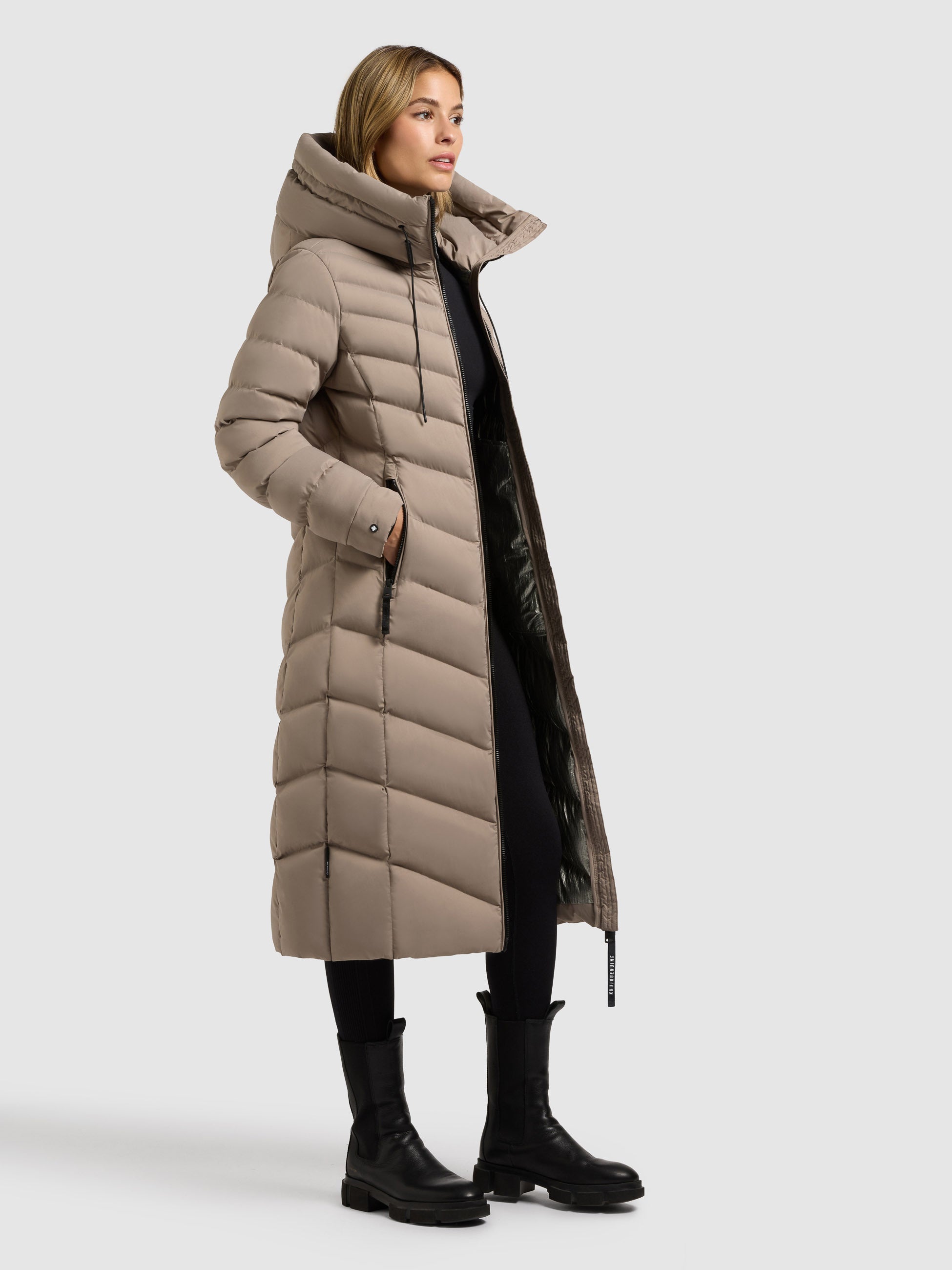 khujo-mantel-stoane2-greige-wadenlanger-damen-steppmantel-regular-fit image 6