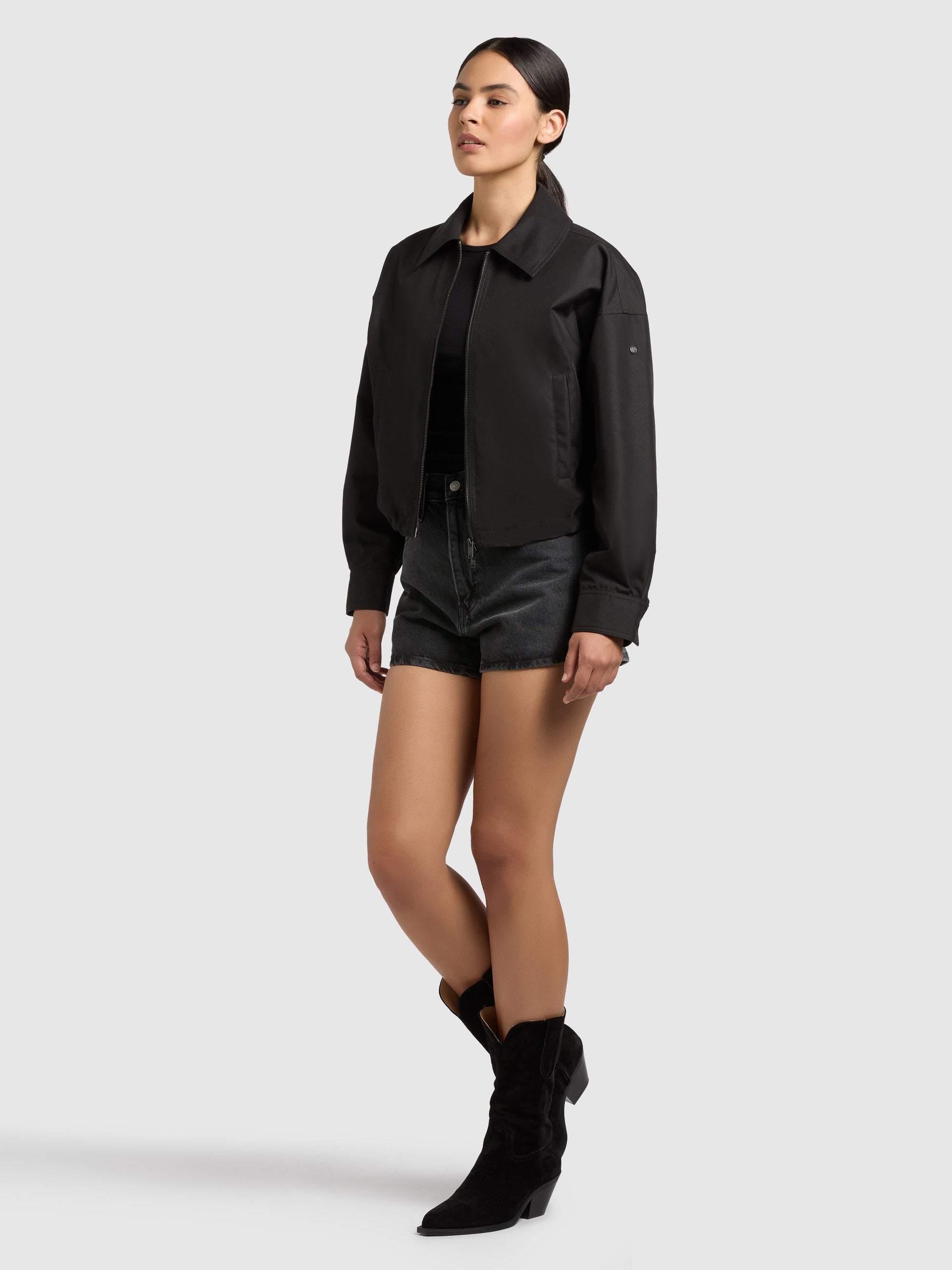 khujo-jacke-tovee-black-cropped-damen-blousonjacke image 6