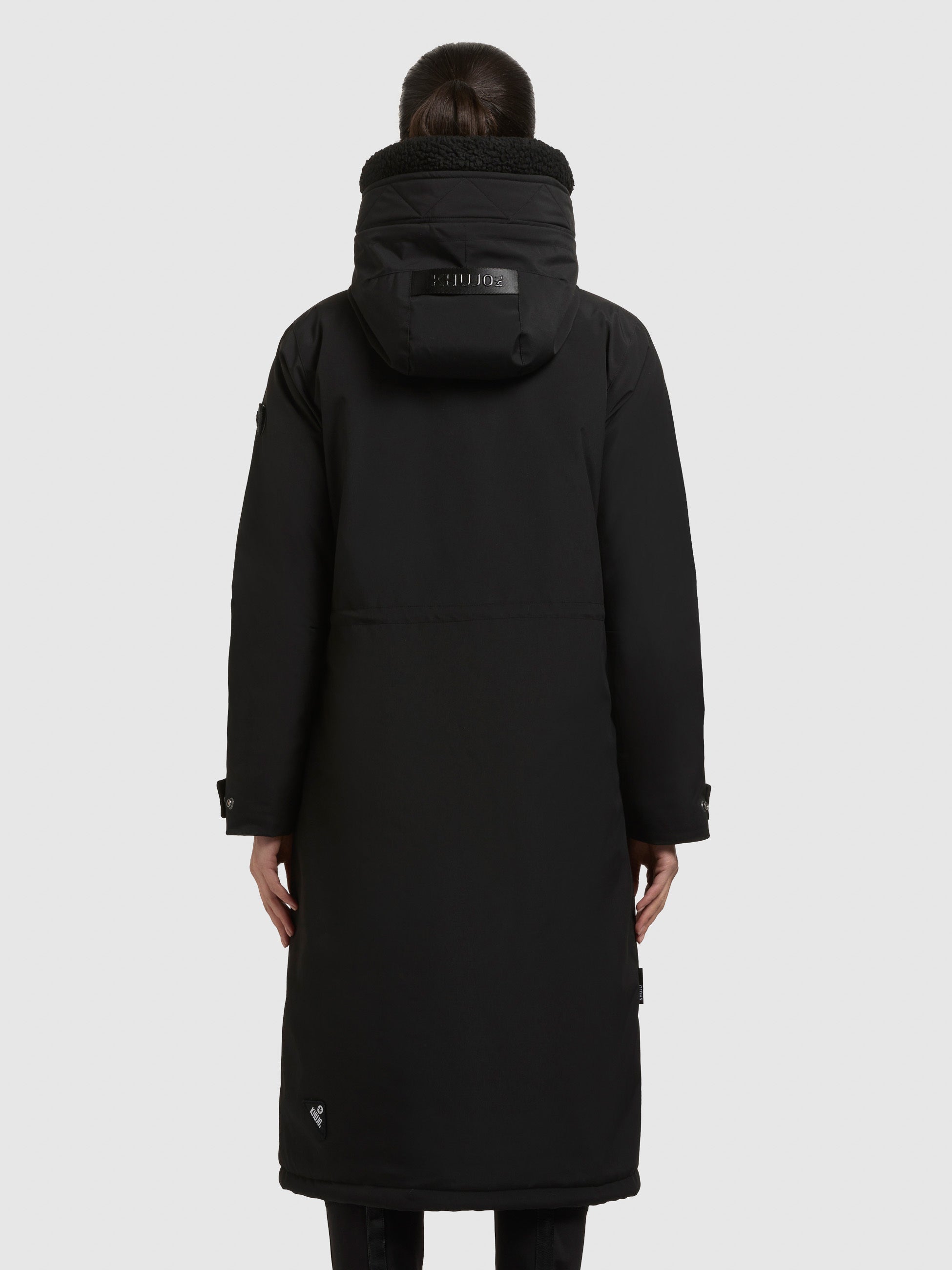 khujo-agneta2-black-damen-wintermantel-knielang-mit-teddyfell-kapuze image 3