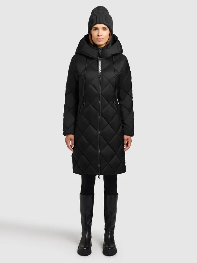 khujo-mantel-linda-black-damen-steppmantel-knielang image 1