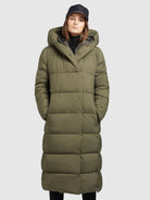 khujo-coat-vares-khaki-damen-steppmantel-wadenlang-mit-kapuze image 3