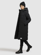 khujo-mantel-dani2-schwarz-warmer-langer-damen-steppmantel image 2