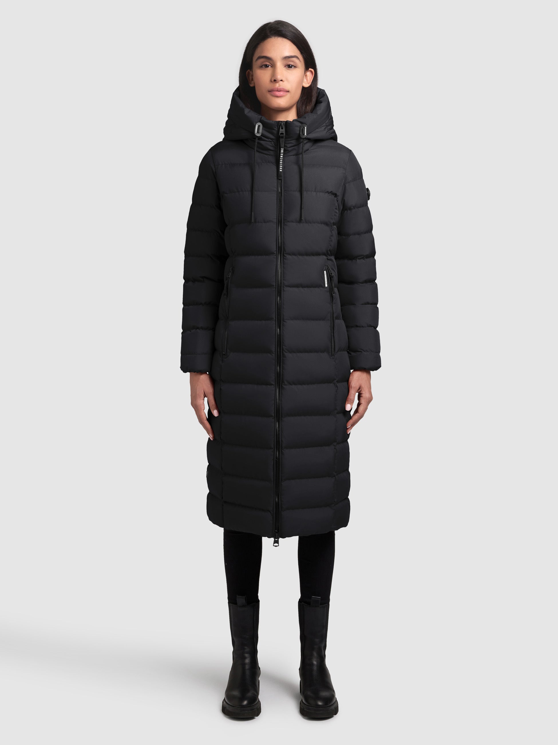 khujo-mantel-simmie-black-knielanger-damen-steppmantel-regular-fit image 1