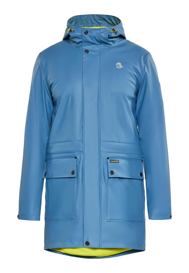 schmuddelwedda-herren-regenmantel-oberschenkellange-jacke-mit-kapuze image 1