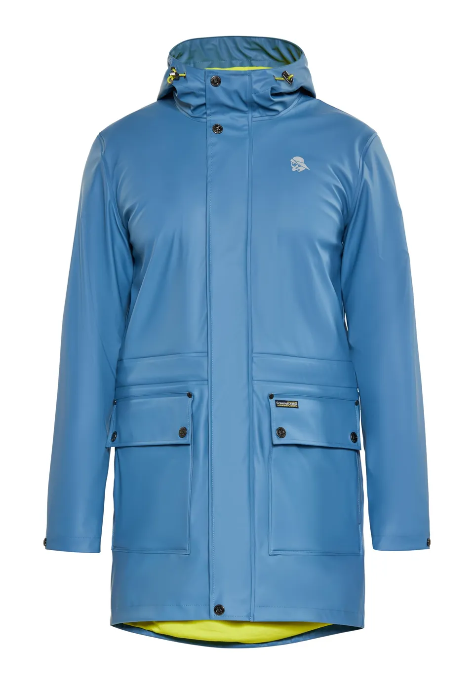 schmuddelwedda-herren-regenmantel-oberschenkellange-jacke-mit-kapuze image 1