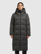 khujo-lima-coat-dark-melange-gray-knielanger-damenmantel image 4