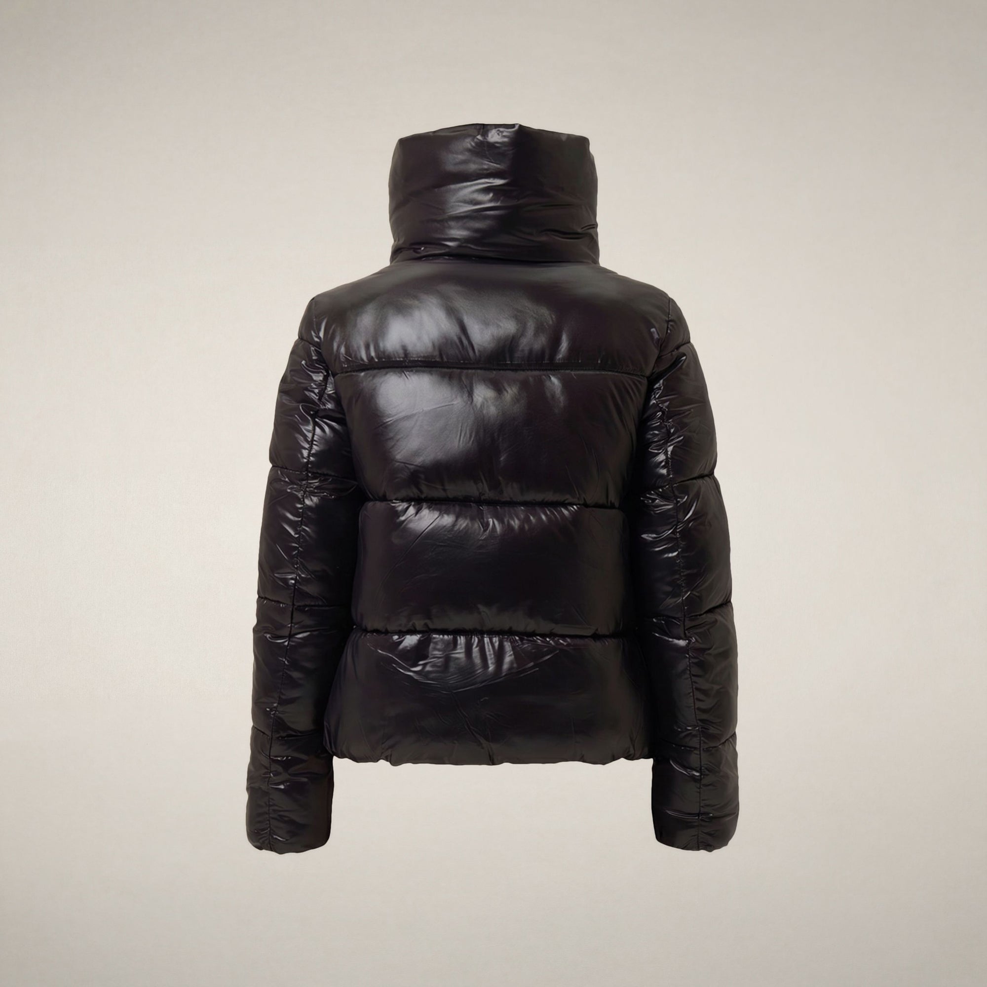 save-the-duck-isla-damen-pufferjacke-mit-stehkragen-schwarz-laqu image 4