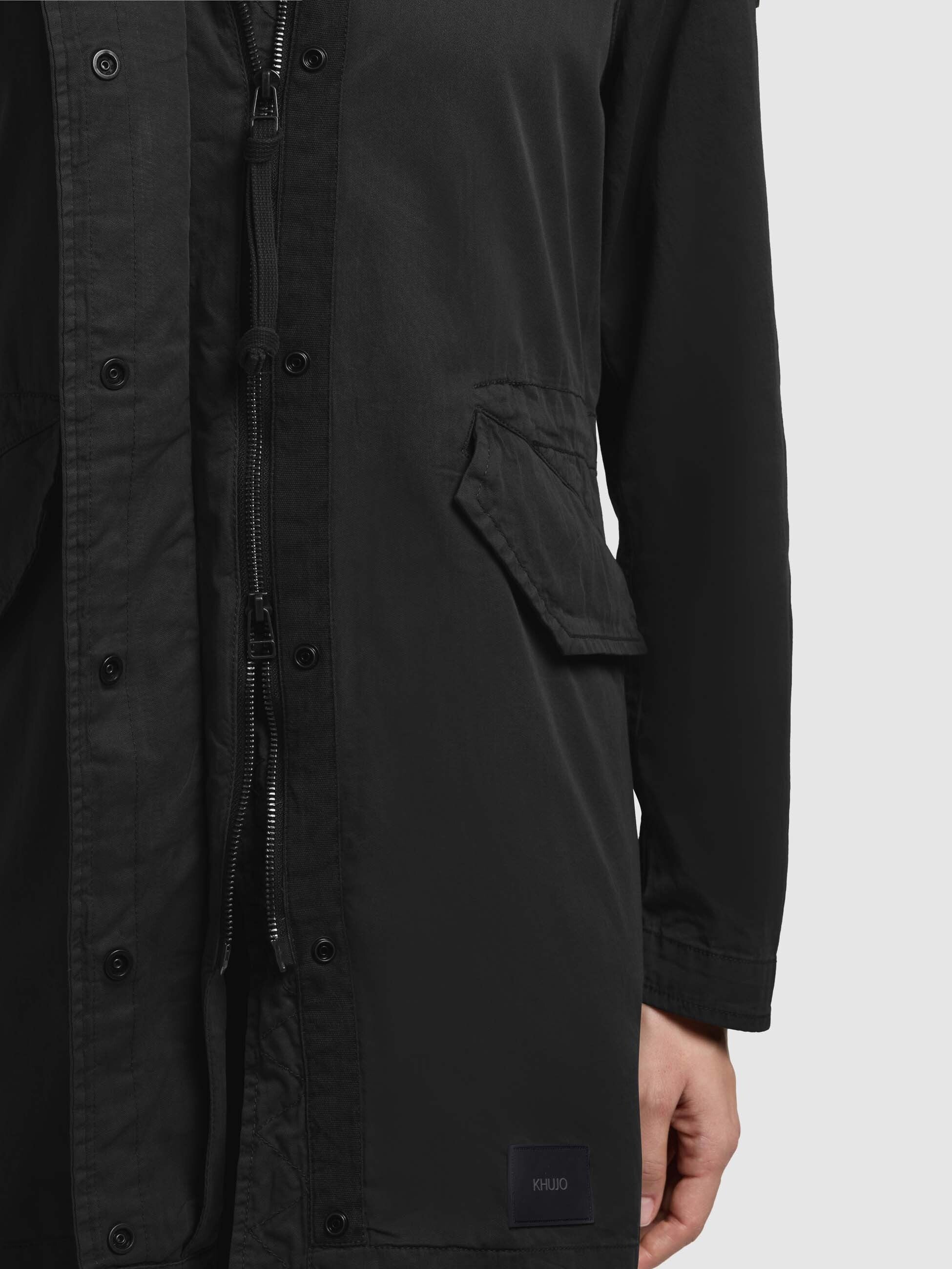 khujo-mantel-nika-black-parka-damen-aus-baumwoll-twill-mit-kapuze image 8